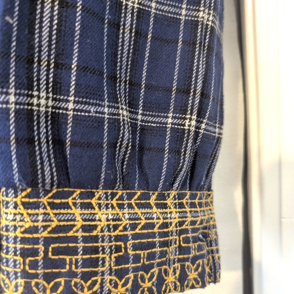 Adore Embroidered Navy‎ Shirt/Dress Cotton Long Sleeves Women's Medium - Picture 3 of 12